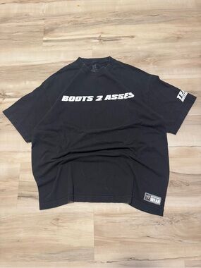 Vintage WWE Authentic Wear “Boots 2 Asses” Graphic T-Shirt Black